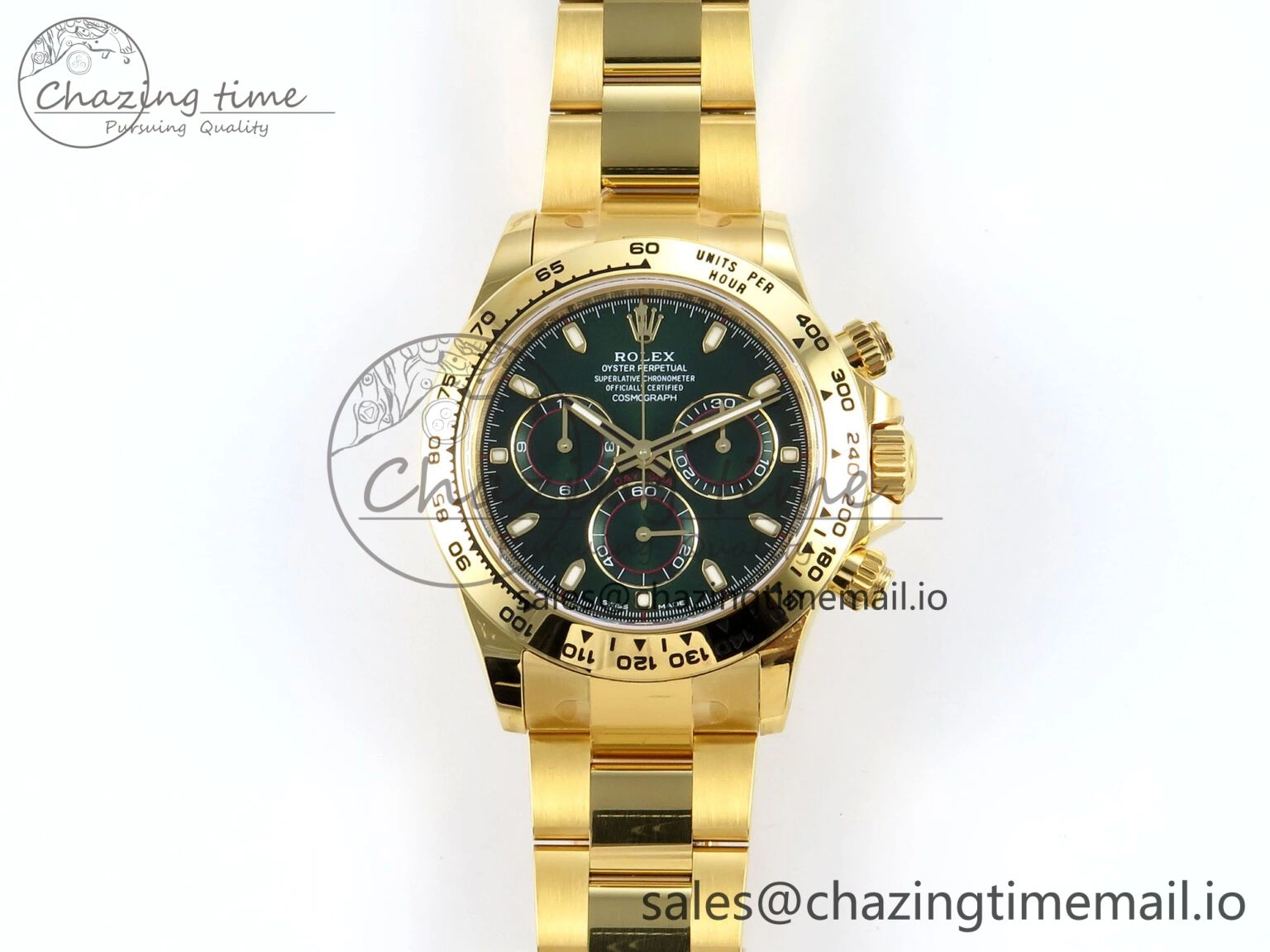 Chic Daytona 116508 VSF 1:1 Best Edition Green Dial Steel 904L on YG Bracelet DD 751