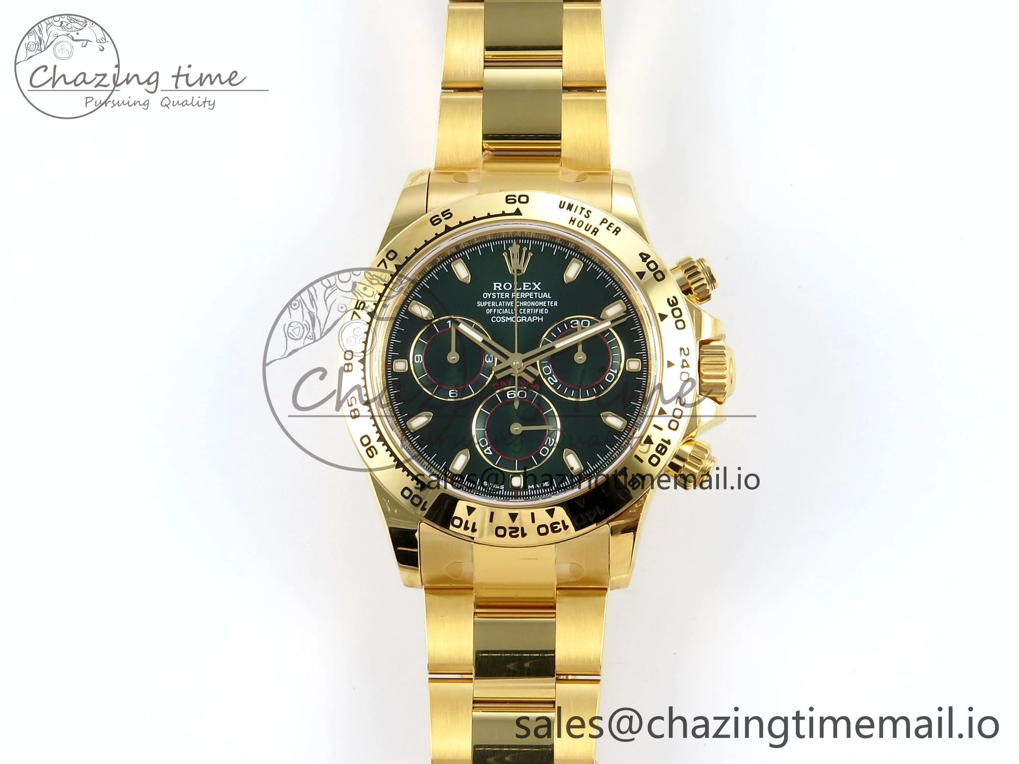 Chic Daytona 116508 VSF 1:1 Best Edition Green Dial Steel 904L on YG Bracelet DD 751