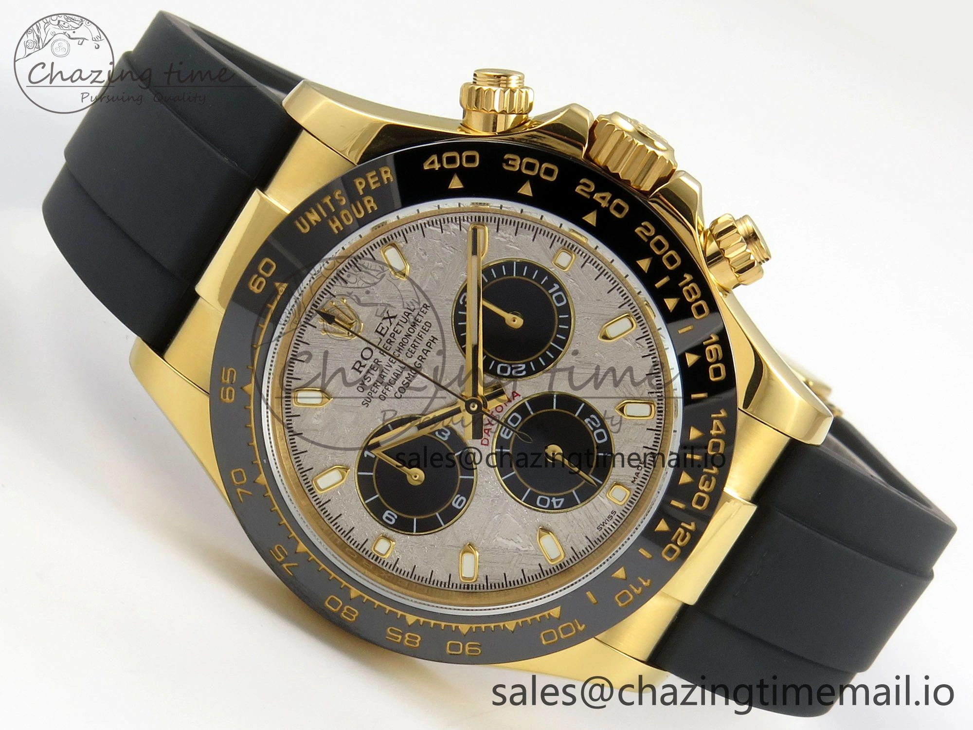 ModernLook Daytona 116508 YG 3CF 1:1 Best Edition Black Bezel Meteorite Dial on Oysterflex Strap SH4130 V2(Mod Version) 10805