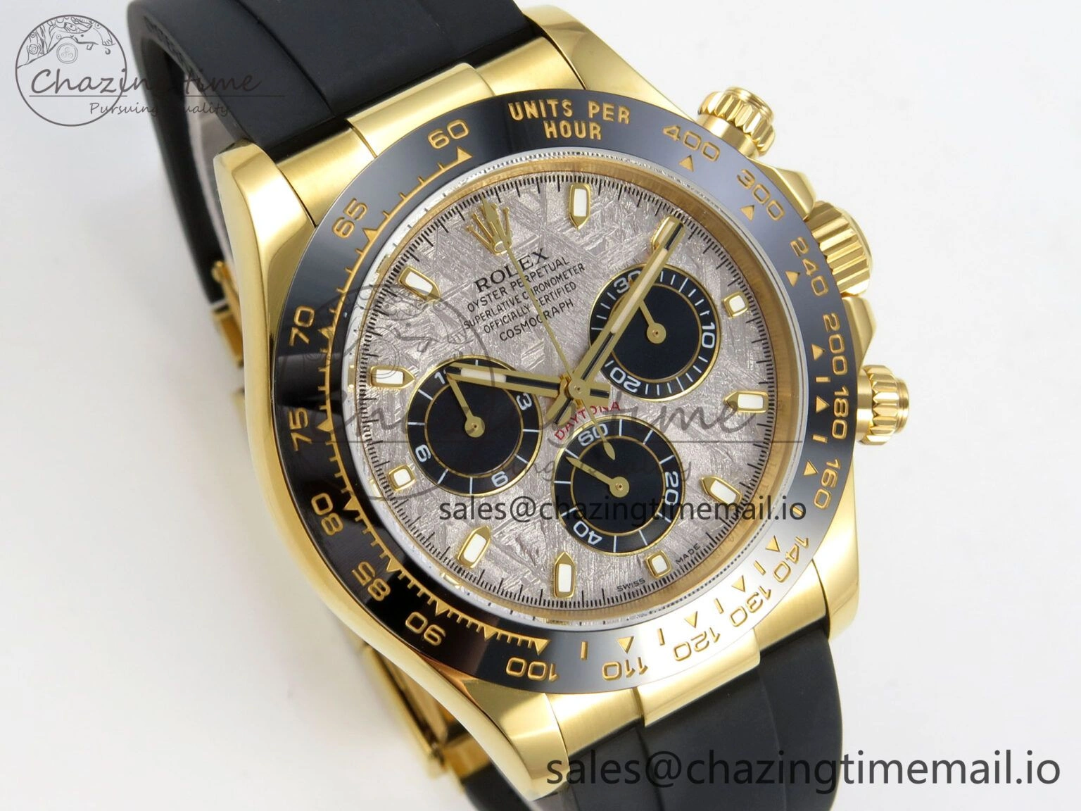 ModernLook Daytona 116508 YG 3CF 1:1 Best Edition Black Bezel Meteorite Dial on Oysterflex Strap SH4130 V2(Mod Version) 10805