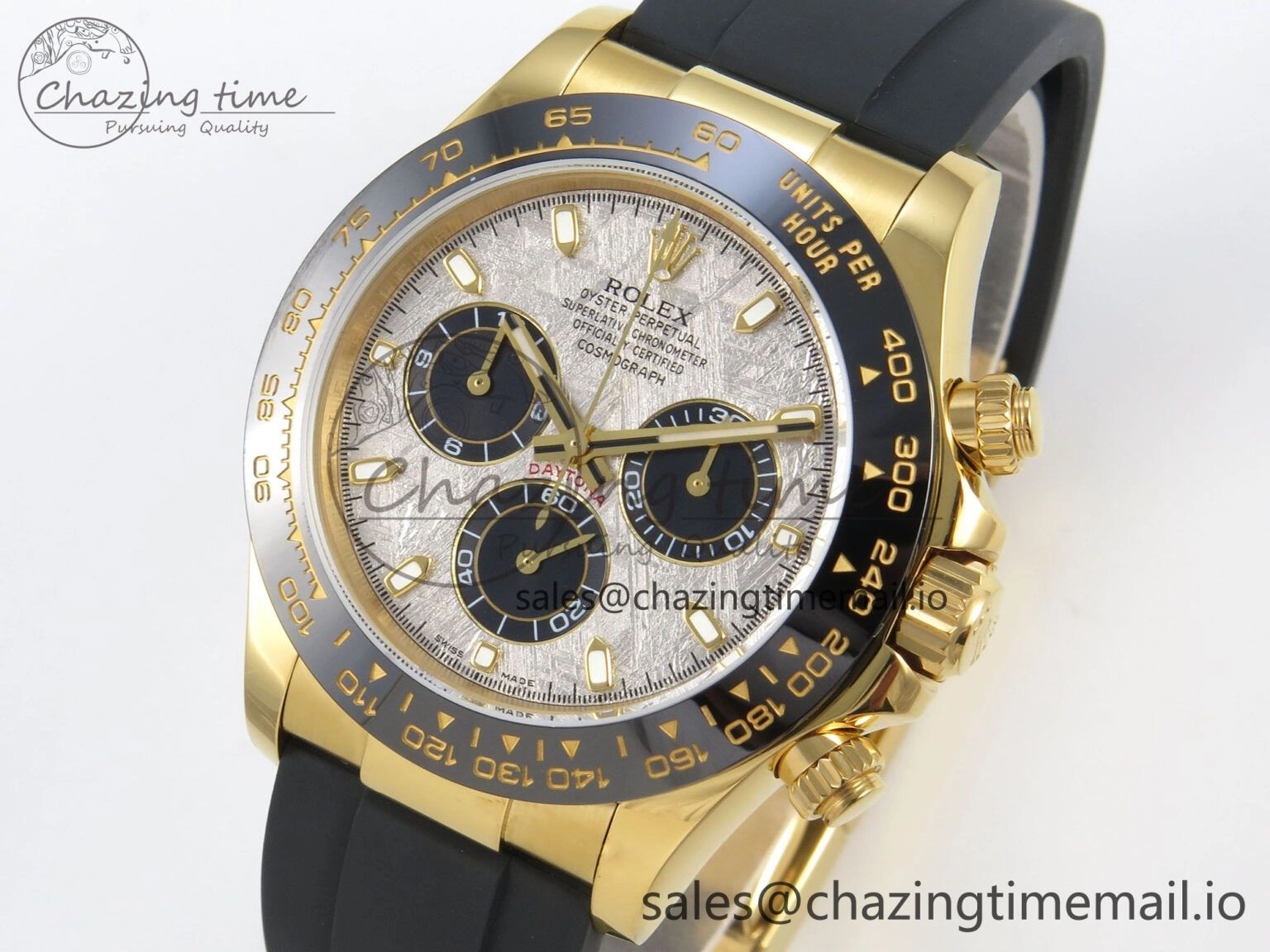 ModernLook Daytona 116508 YG 3CF 1:1 Best Edition Black Bezel Meteorite Dial on Oysterflex Strap SH4130 V2(Mod Version) 10805