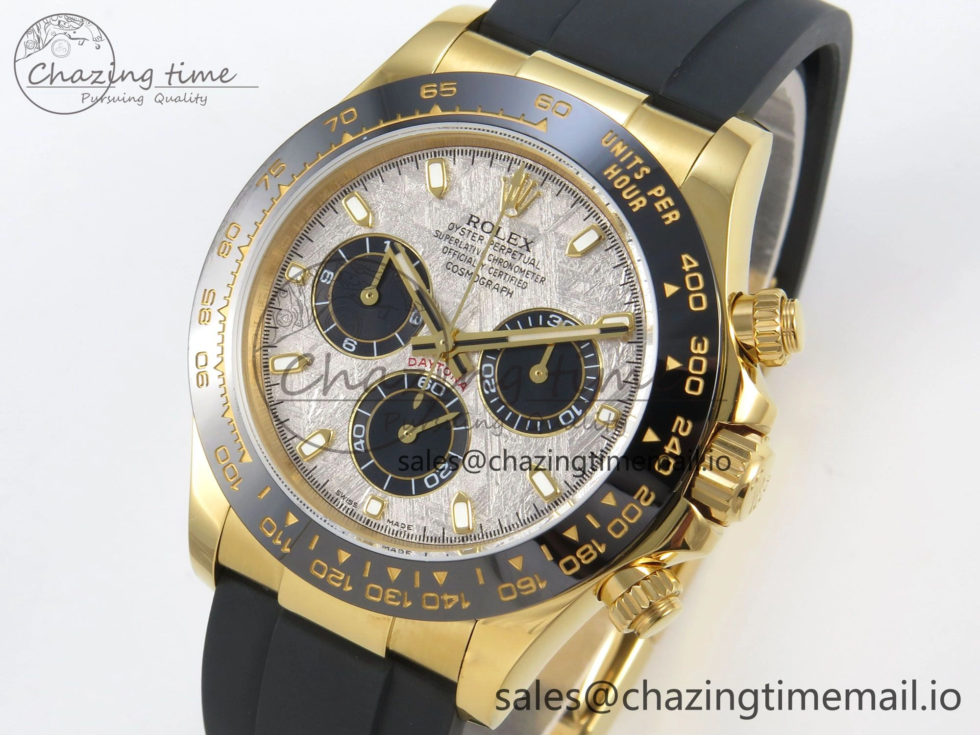 ModernLook Daytona 116508 YG 3CF 1:1 Best Edition Black Bezel Meteorite Dial on Oysterflex Strap SH4130 V2(Mod Version) 10805
