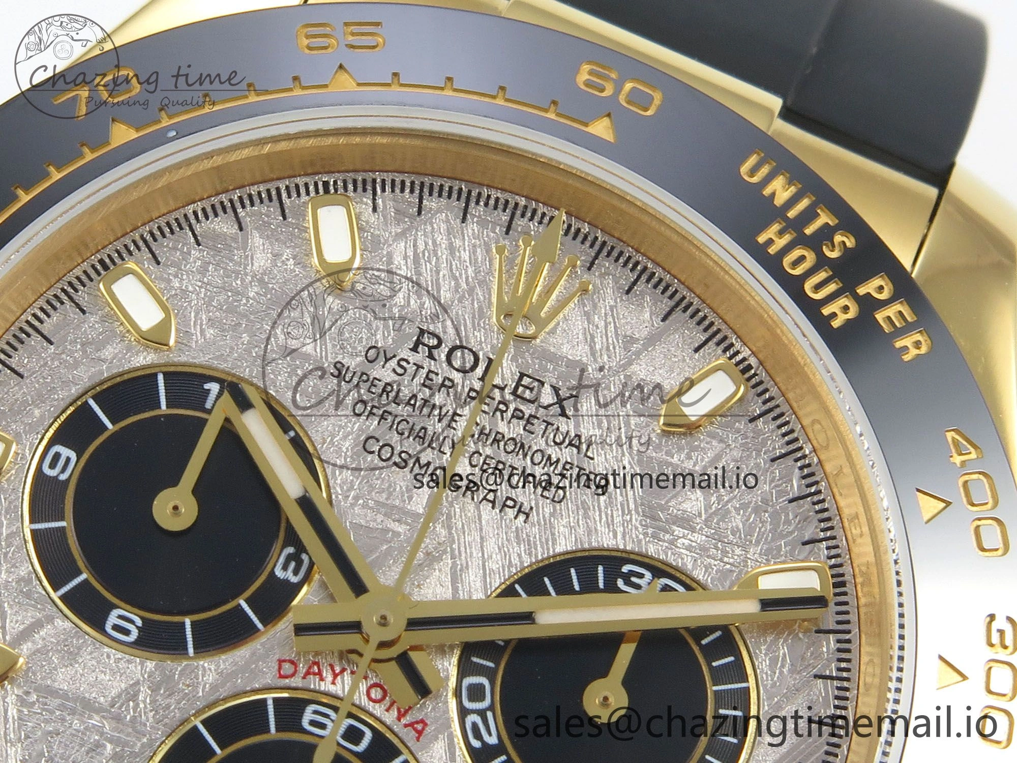 ModernLook Daytona 116508 YG 3CF 1:1 Best Edition Black Bezel Meteorite Dial on Oysterflex Strap SH4130 V2(Mod Version) 10805