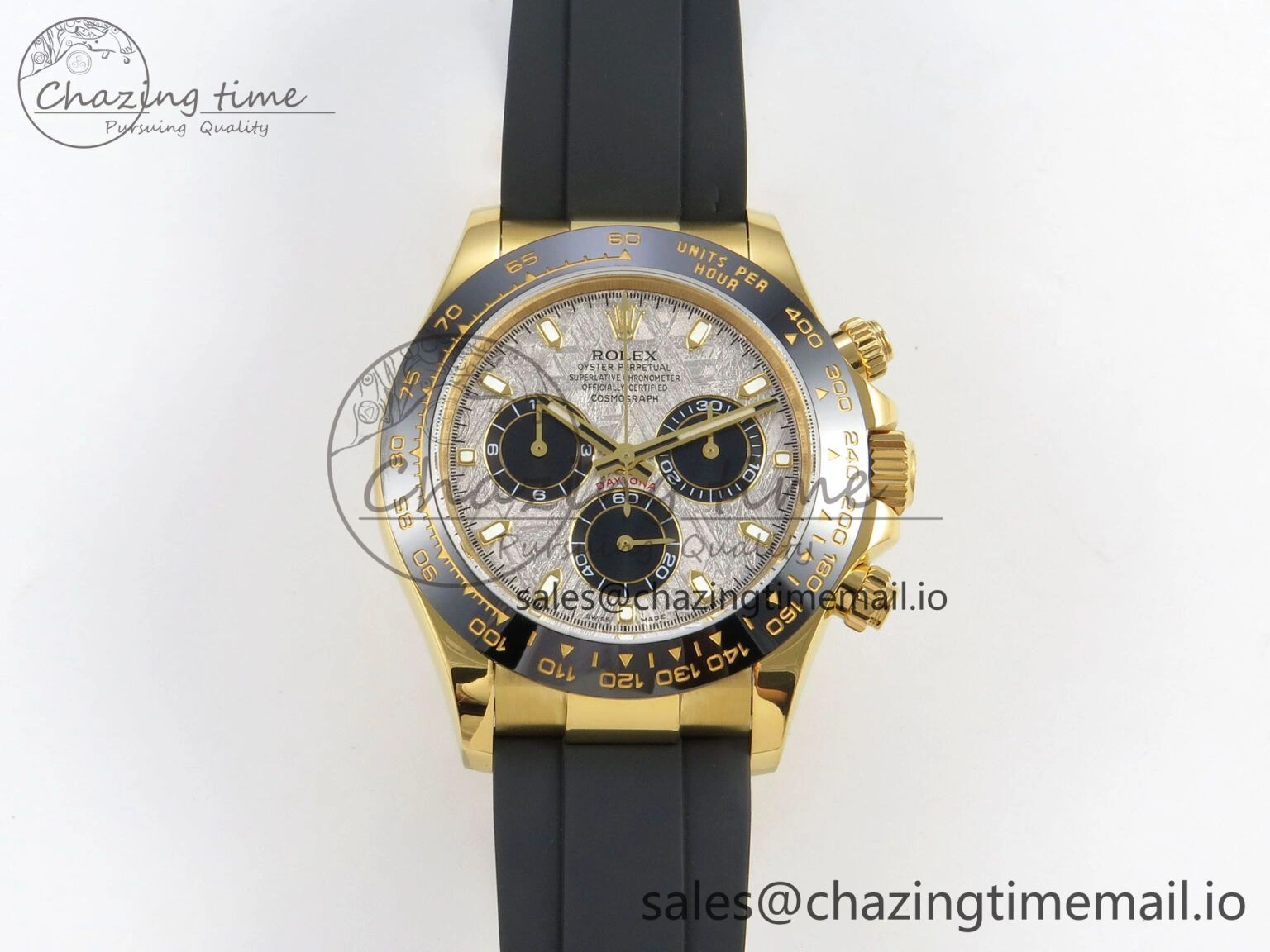 ModernLook Daytona 116508 YG 3CF 1:1 Best Edition Black Bezel Meteorite Dial on Oysterflex Strap SH4130 V2(Mod Version) 10805
