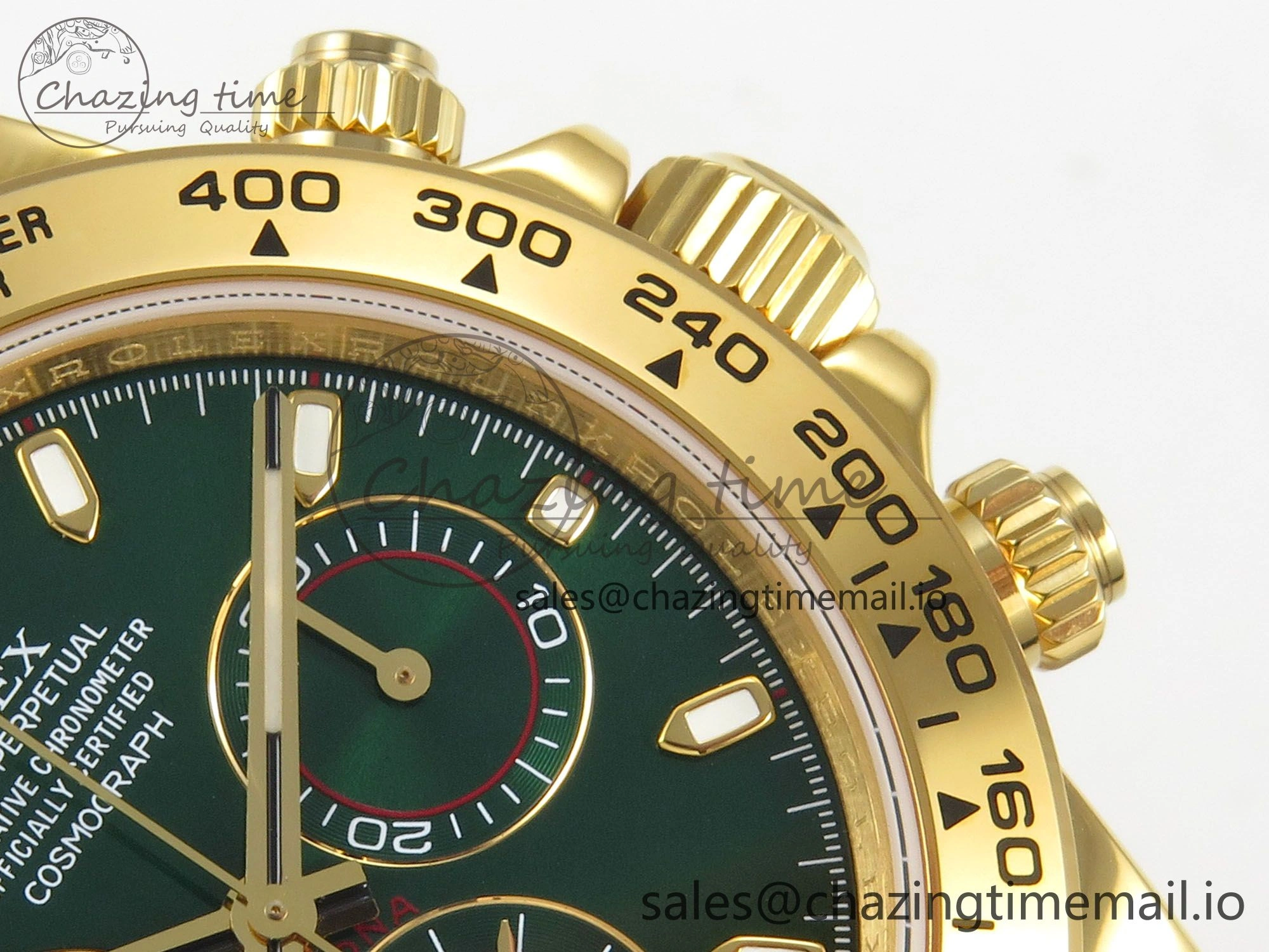 Original Daytona 116508 YG 3CF 1:1 Best Edition YG Bezel Green Dial on YG Bracelet SH4130 V2(Mod Version) 10817