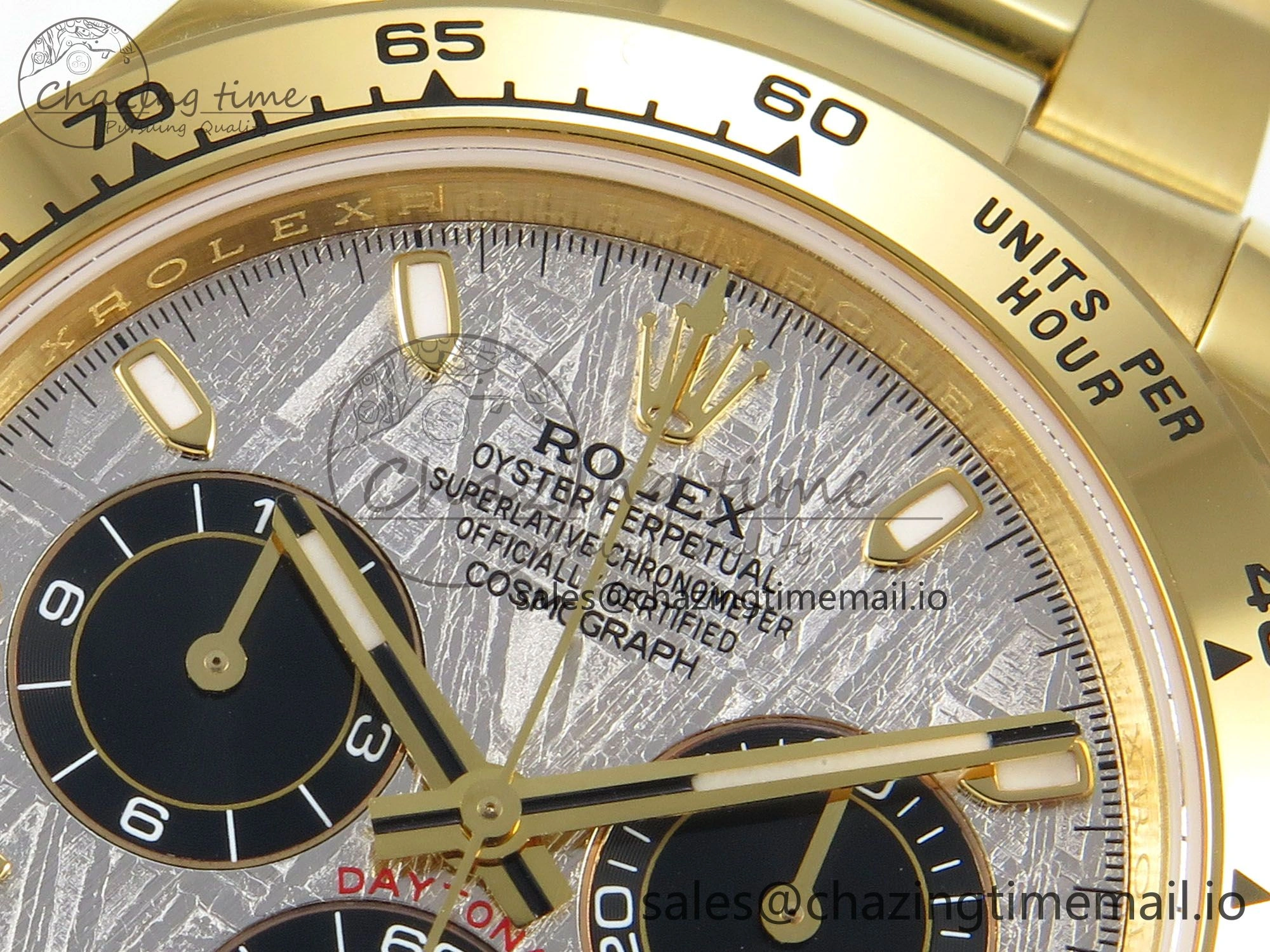 Daytona 116508 YG 3CF 1:1 Best Edition YG Bezel Meteorite Dial on YG Bracelet SH4130 V2(Mod Version) FlexibleFit 10819