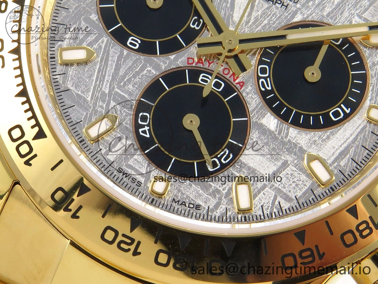 Daytona 116508 YG 3CF 1:1 Best Edition YG Bezel Meteorite Dial on YG Bracelet SH4130 V2(Mod Version) FlexibleFit 10819