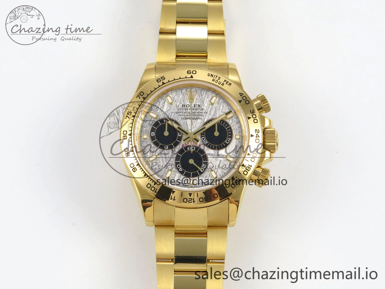 Daytona 116508 YG 3CF 1:1 Best Edition YG Bezel Meteorite Dial on YG Bracelet SH4130 V2(Mod Version) FlexibleFit 10819
