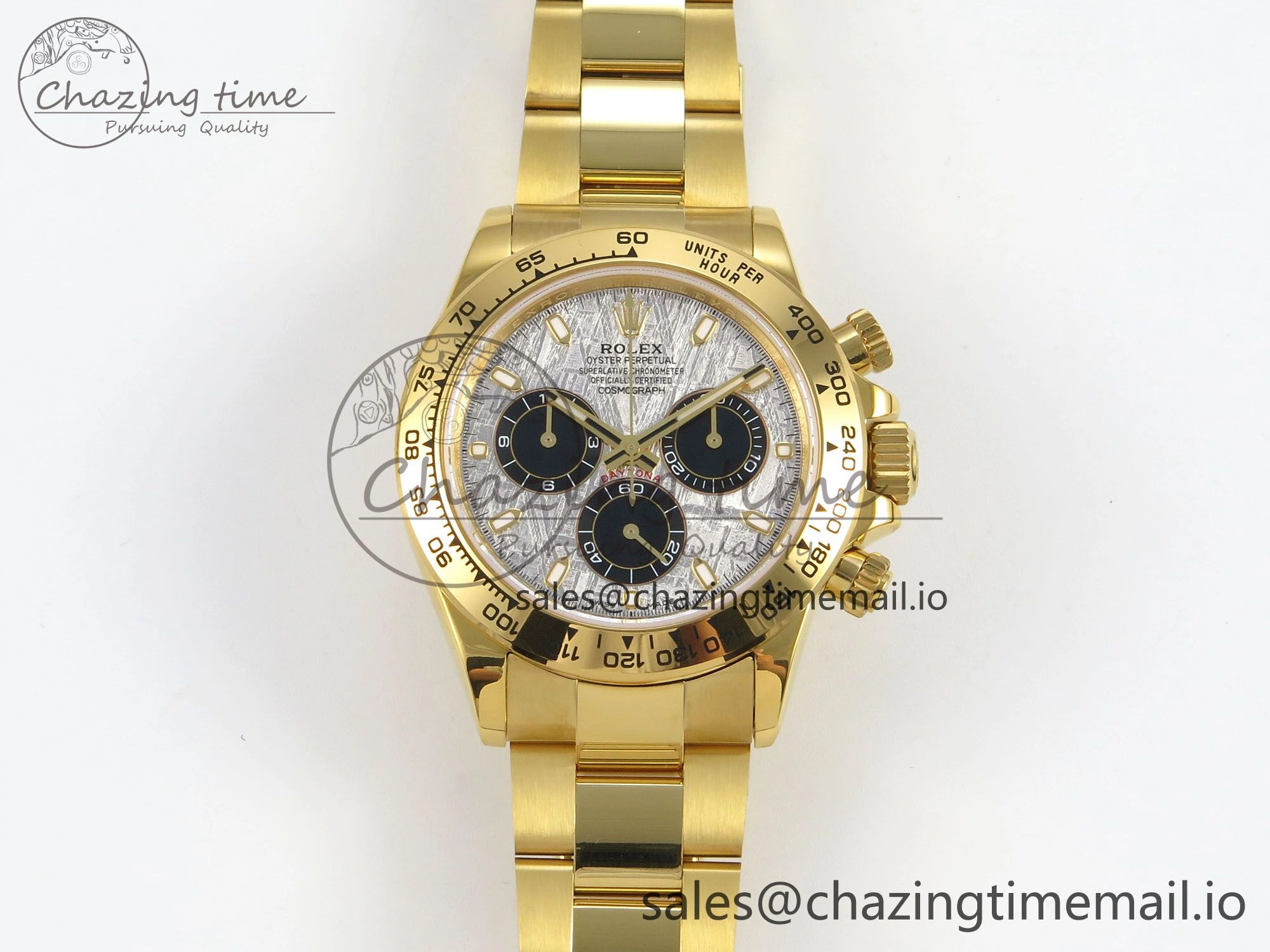 Daytona 116508 YG 3CF 1:1 Best Edition YG Bezel Meteorite Dial on YG Bracelet SH4130 V2(Mod Version) FlexibleFit 10819