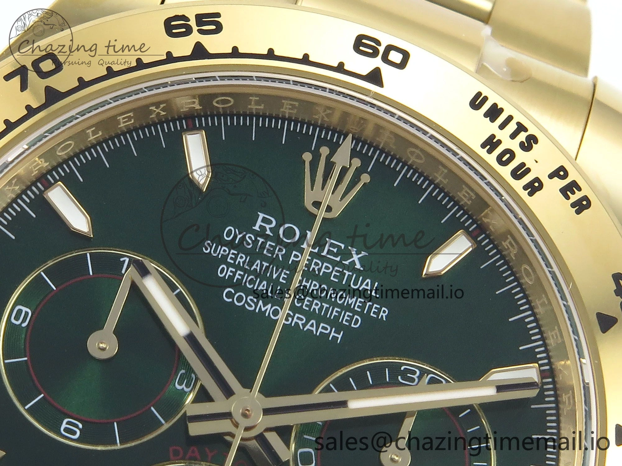 WaterResistant Daytona 116508 YG EWEF 1:1 Best Edition 904L Steel YG Bezel Green Dial on YG Bracelet SH 350