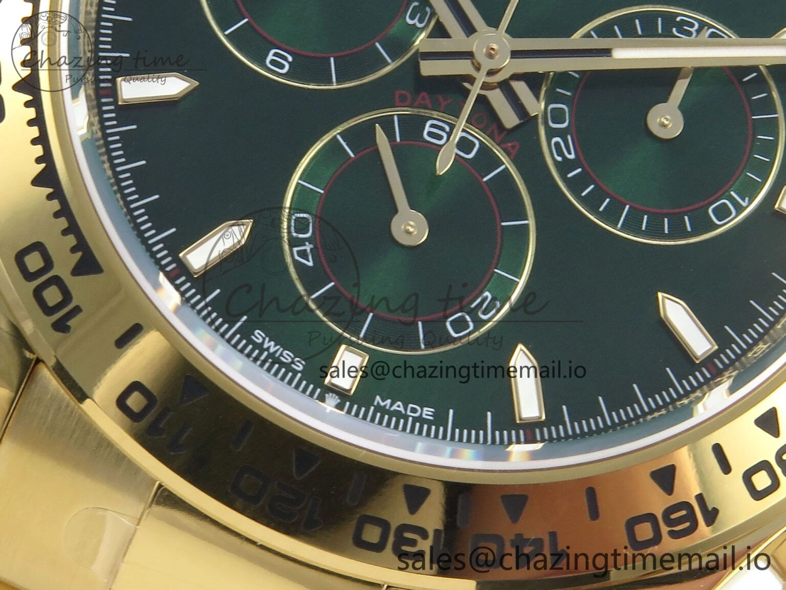 WaterResistant Daytona 116508 YG EWEF 1:1 Best Edition 904L Steel YG Bezel Green Dial on YG Bracelet SH 350