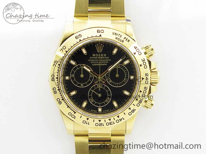 ComfortFit Daytona 116508 YG Noob 1:1 Best Edition 904L SS Case and Bracelet Black Dial SA4130 V 3125