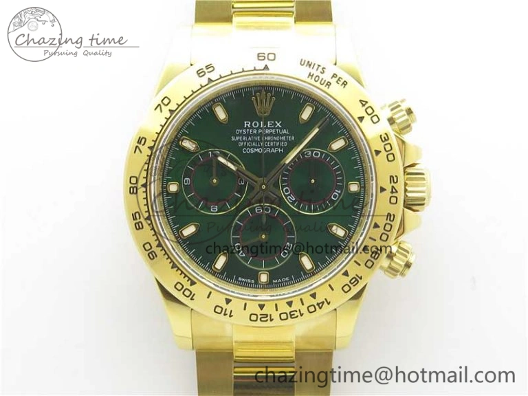 Daytona 116508 YG Noob 1:1 Best Edition 904L SS Case and Bracelet Green Dial SA4130 V Stretchable 3225