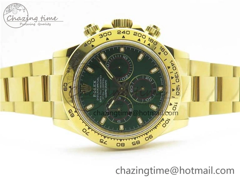 Daytona 116508 YG Noob 1:1 Best Edition 904L SS Case and Bracelet Green Dial SA4130 V Stretchable 3225