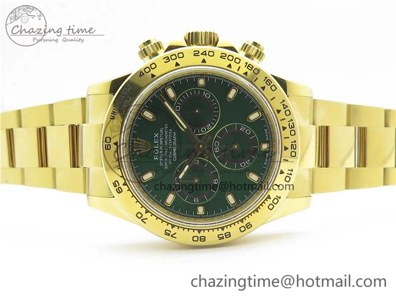 Daytona 116508 YG Noob 1:1 Best Edition 904L SS Case and Bracelet Green Dial SA4130 V Stretchable 3225