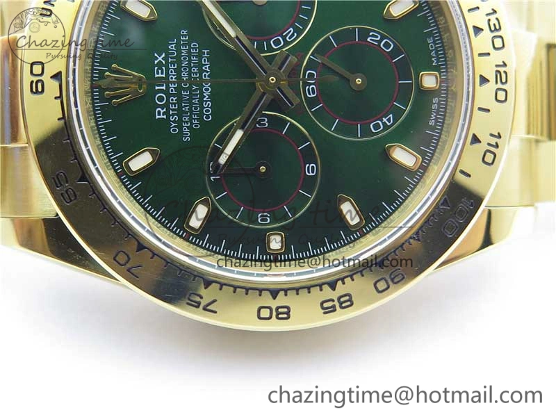 Daytona 116508 YG Noob 1:1 Best Edition 904L SS Case and Bracelet Green Dial SA4130 V Stretchable 3225