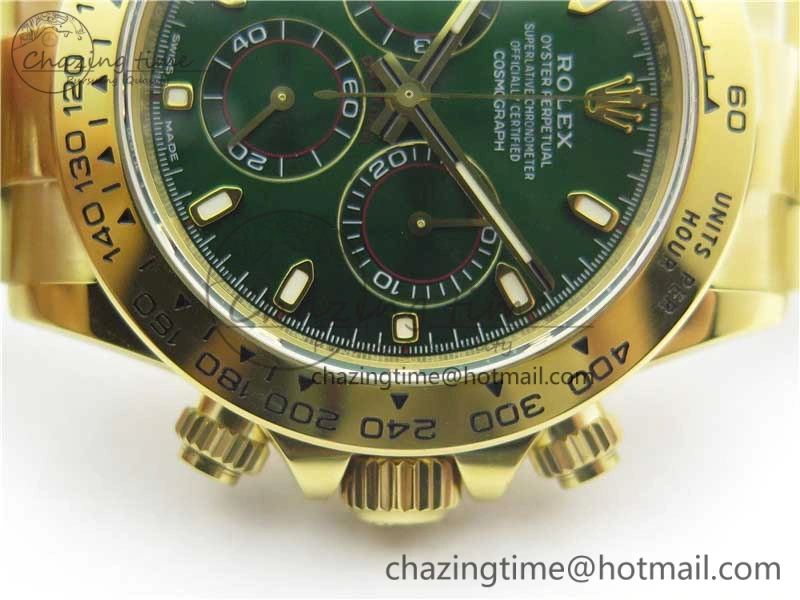 Daytona 116508 YG Noob 1:1 Best Edition 904L SS Case and Bracelet Green Dial SA4130 V Stretchable 3225