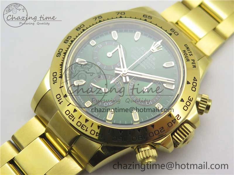 Daytona 116508 YG Noob 1:1 Best Edition 904L SS Case and Bracelet Green Dial SA4130 V Stretchable 3225