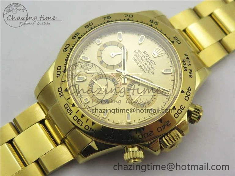 Fashionable Daytona 116508 YG Noob 1:1 Best Edition 904L SS Case and Bracelet Yellow Gold Dial SA4130 V 3224