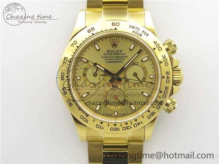 Fashionable Daytona 116508 YG Noob 1:1 Best Edition 904L SS Case and Bracelet Yellow Gold Dial SA4130 V 3224