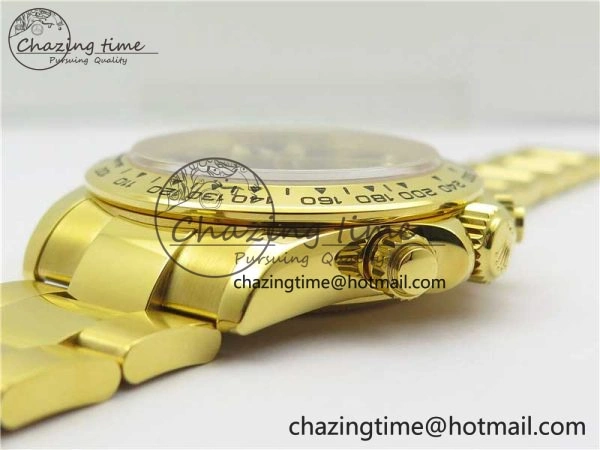 Daytona 116508 YG Noob 1:1 Best Edition 904L YG Case and Bracelet Black Crystal Dial SA Affordable 2630