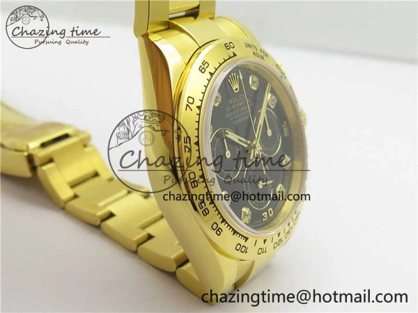 Daytona 116508 YG Noob 1:1 Best Edition 904L YG Case and Bracelet Black Crystal Dial SA Affordable 2630