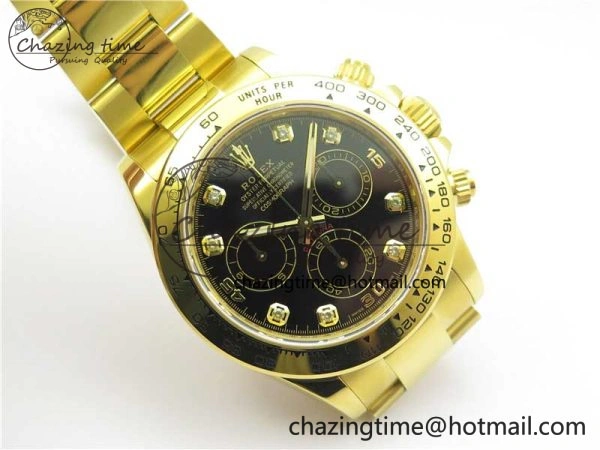 Daytona 116508 YG Noob 1:1 Best Edition 904L YG Case and Bracelet Black Crystal Dial SA Affordable 2630