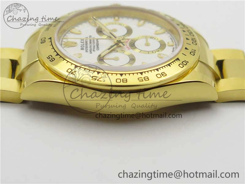 Daytona 116508 YG Noob 1:1 Best Edition 904L YG Case and Bracelet White Dial SA4130 V Resilient 2944