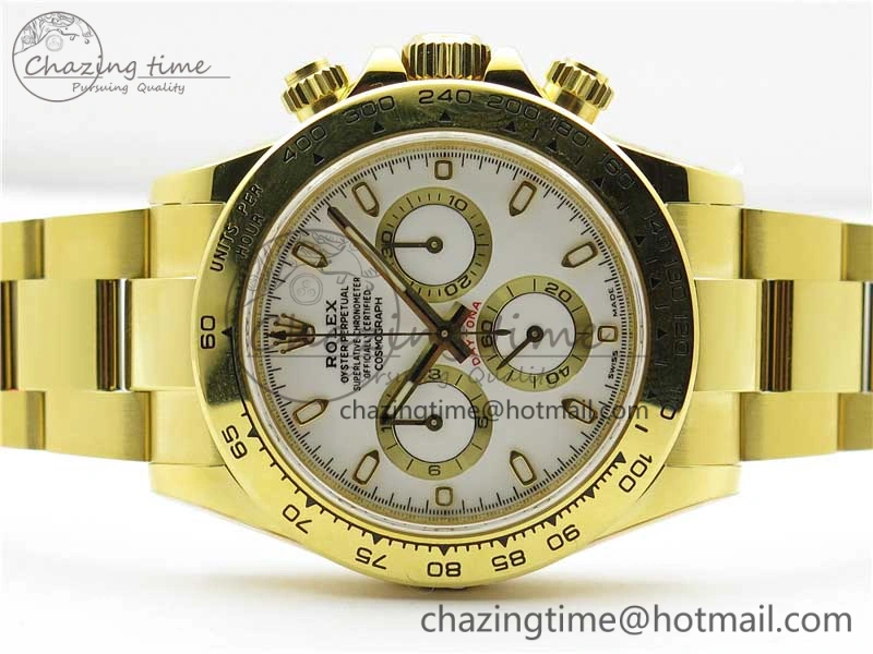 Daytona 116508 YG Noob 1:1 Best Edition 904L YG Case and Bracelet White Dial SA4130 V Resilient 2944