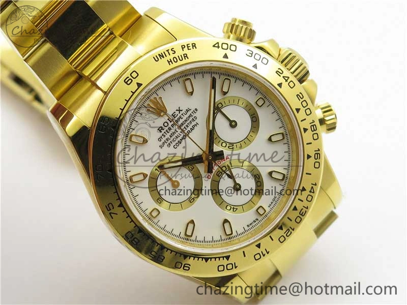 Daytona 116508 YG Noob 1:1 Best Edition 904L YG Case and Bracelet White Dial SA4130 V Resilient 2944