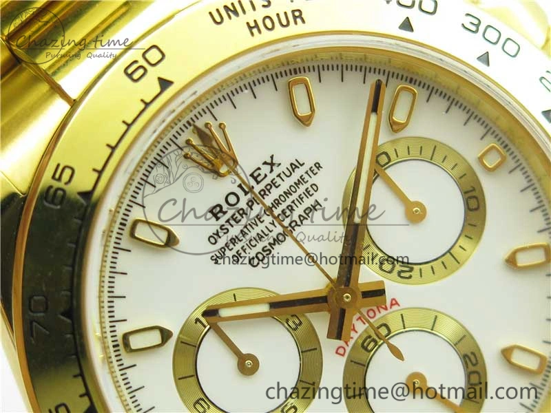 Daytona 116508 YG Noob 1:1 Best Edition 904L YG Case and Bracelet White Dial SA4130 V Resilient 2944