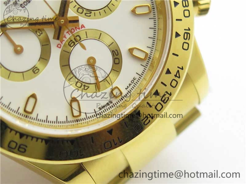 Daytona 116508 YG Noob 1:1 Best Edition 904L YG Case and Bracelet White Dial SA4130 V Resilient 2944
