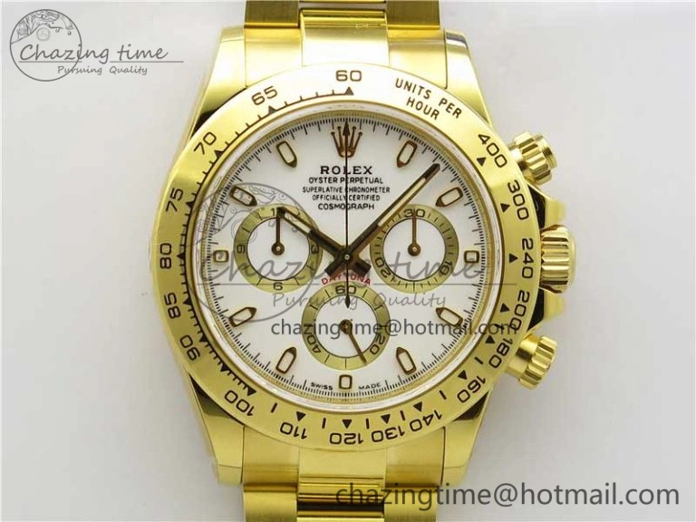 Daytona 116508 YG Noob 1:1 Best Edition 904L YG Case and Bracelet White Dial SA4130 V Resilient 2944