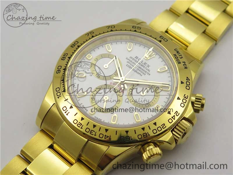 Daytona 116508 YG Noob 1:1 Best Edition 904L YG Case and Bracelet White Dial SA4130 V Resilient 2944