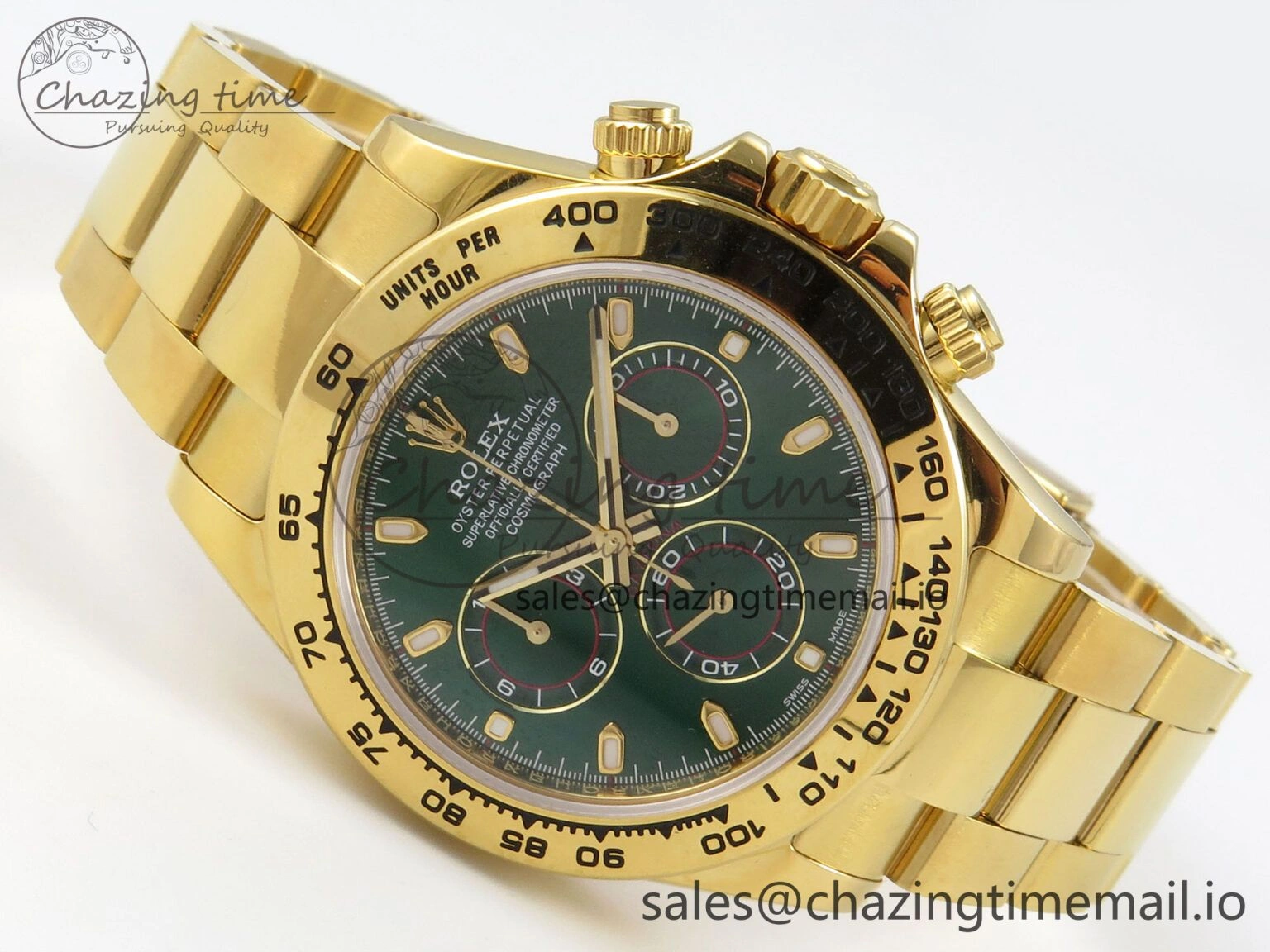 Daytona 116508 ZF 1:1 Best Edition Green Dial on YG Bracelet SH4130 (Gain Weight) Unisex 223