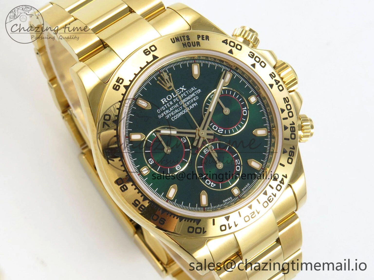Daytona 116508 ZF 1:1 Best Edition Green Dial on YG Bracelet SH4130 (Gain Weight) Unisex 223