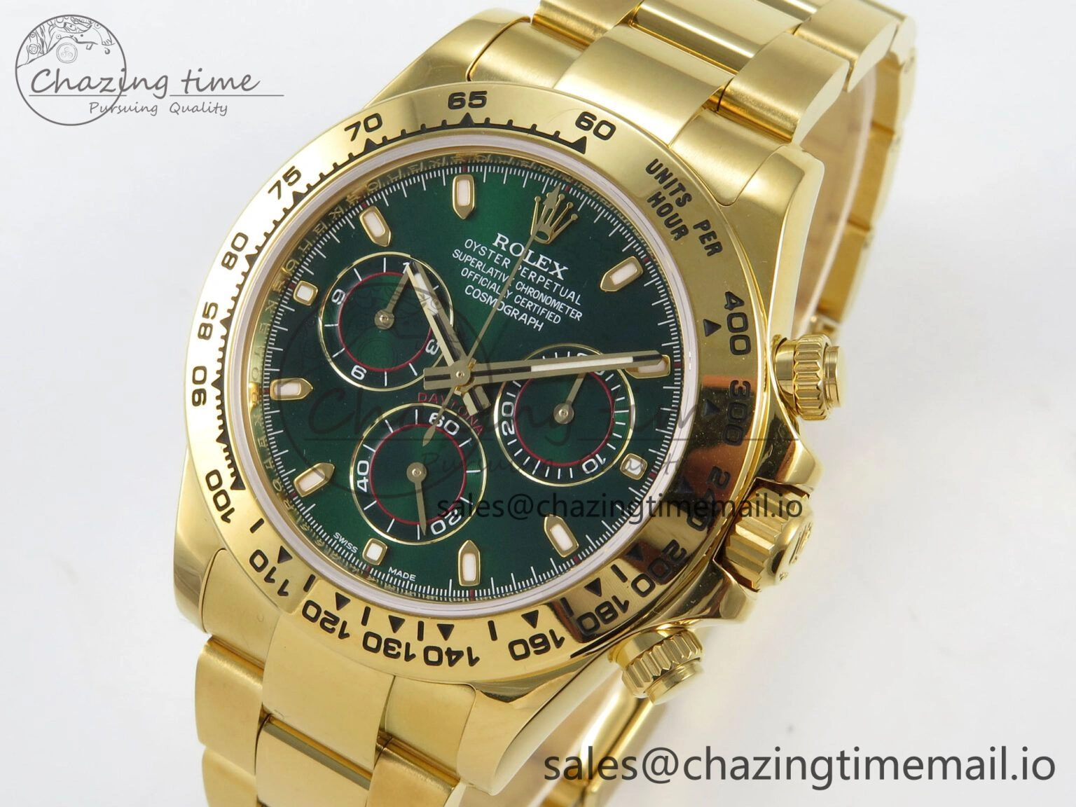 Daytona 116508 ZF 1:1 Best Edition Green Dial on YG Bracelet SH4130 (Gain Weight) Unisex 223