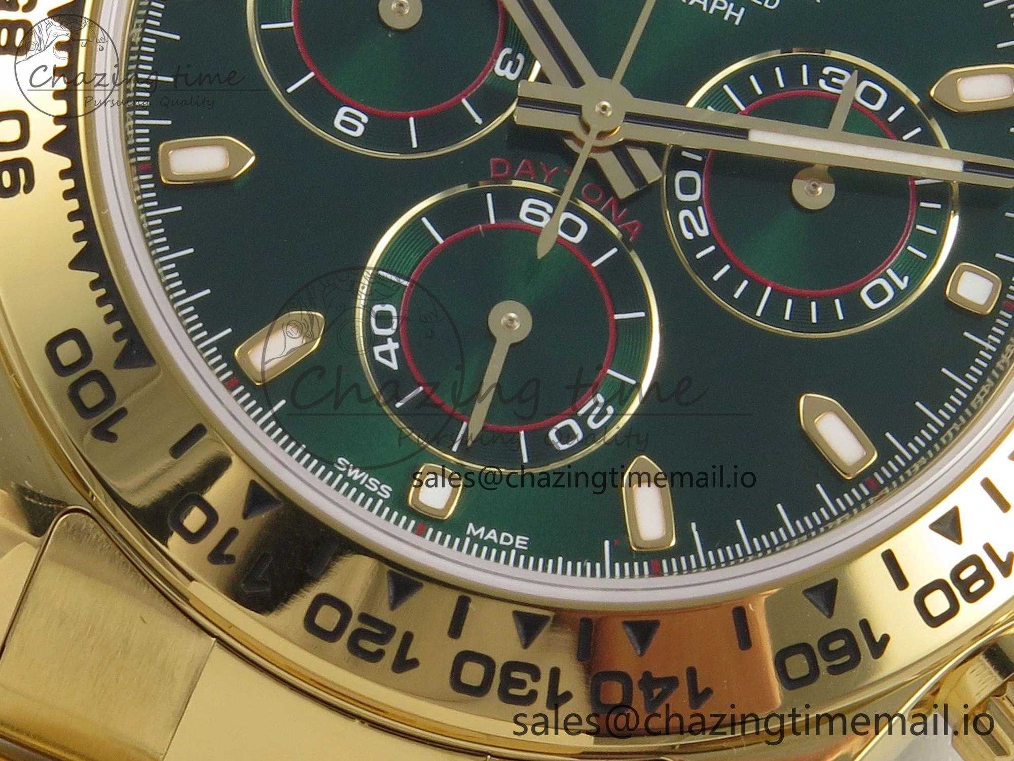 Daytona 116508 ZF 1:1 Best Edition Green Dial on YG Bracelet SH4130 (Gain Weight) Unisex 223