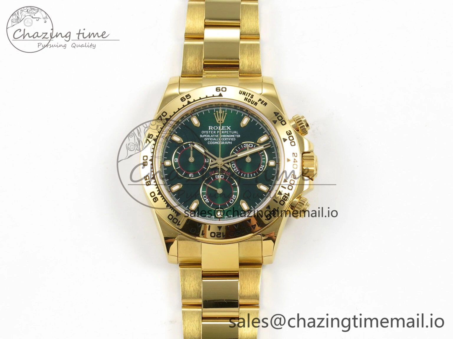 Daytona 116508 ZF 1:1 Best Edition Green Dial on YG Bracelet SH4130 (Gain Weight) Unisex 223