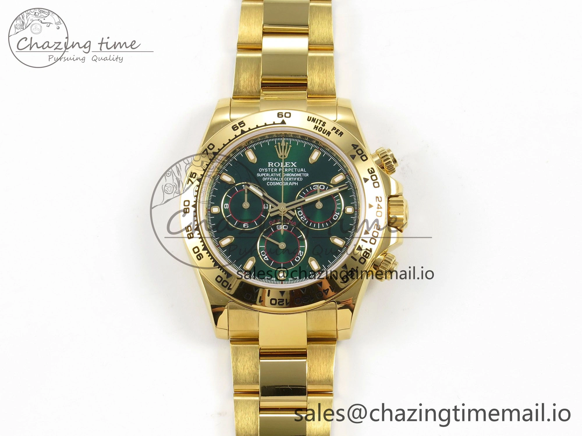 Daytona 116508 ZF 1:1 Best Edition Green Dial on YG Bracelet SH4130 (Gain Weight) Unisex 223