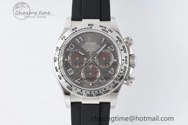 Stylish Daytona 116509 Clean 1:1 Best Edition 904L SS Case Gray Dial on Rubber Strap SA4130 V 2156