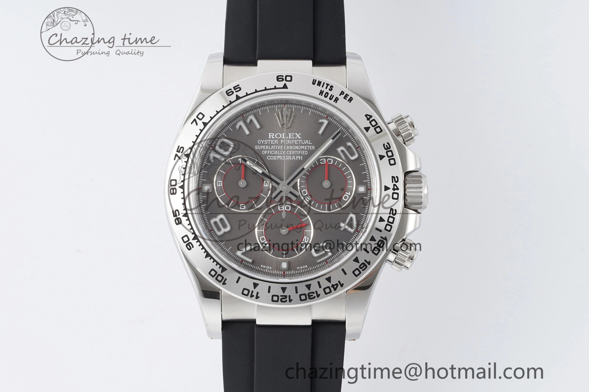 Stylish Daytona 116509 Clean 1:1 Best Edition 904L SS Case Gray Dial on Rubber Strap SA4130 V 2156