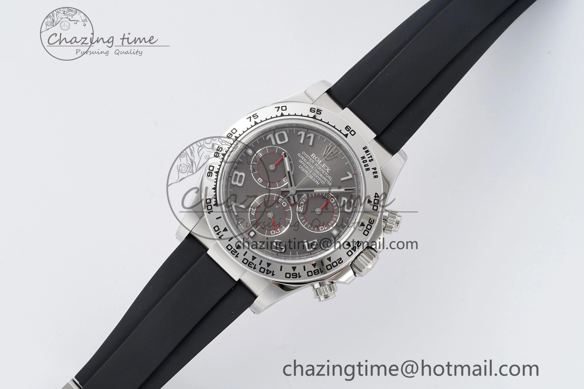 Stylish Daytona 116509 Clean 1:1 Best Edition 904L SS Case Gray Dial on Rubber Strap SA4130 V 2156