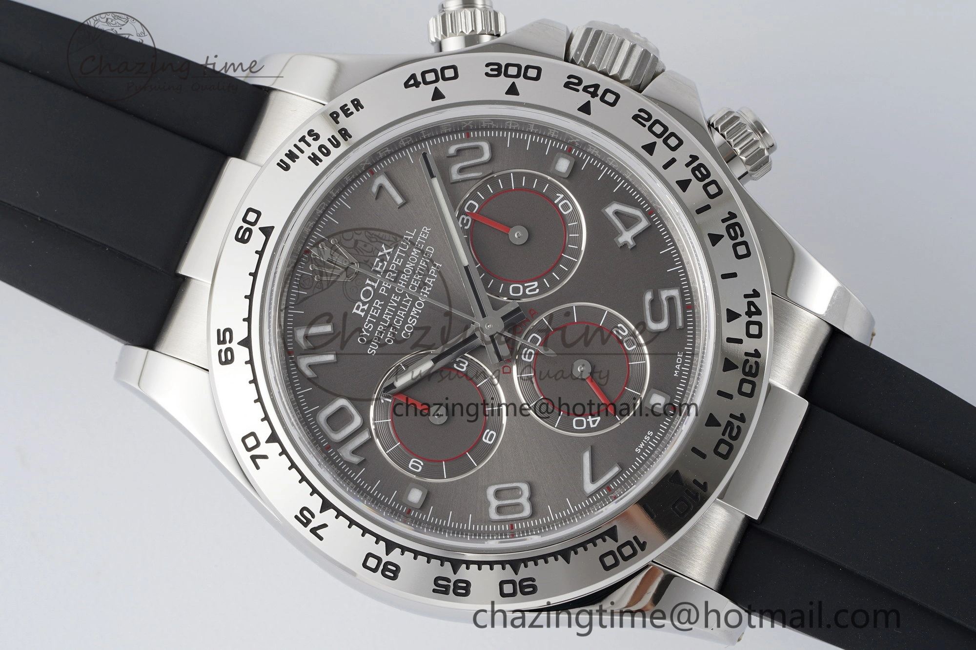 Stylish Daytona 116509 Clean 1:1 Best Edition 904L SS Case Gray Dial on Rubber Strap SA4130 V 2156