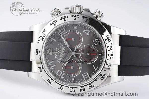 Stylish Daytona 116509 Clean 1:1 Best Edition 904L SS Case Gray Dial on Rubber Strap SA4130 V 2156