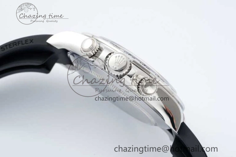 Daytona 116509 Clean 1:1 Best Edition 904L SS Case Silver Black Dial on Rubber Strap SA4130 V Casual 2119