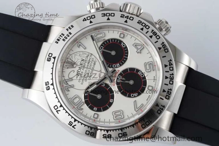 Daytona 116509 Clean 1:1 Best Edition 904L SS Case Silver Black Dial on Rubber Strap SA4130 V Casual 2119