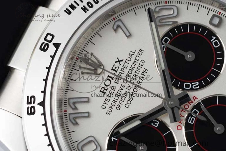 Daytona 116509 Clean 1:1 Best Edition 904L SS Case Silver Black Dial on Rubber Strap SA4130 V Casual 2119