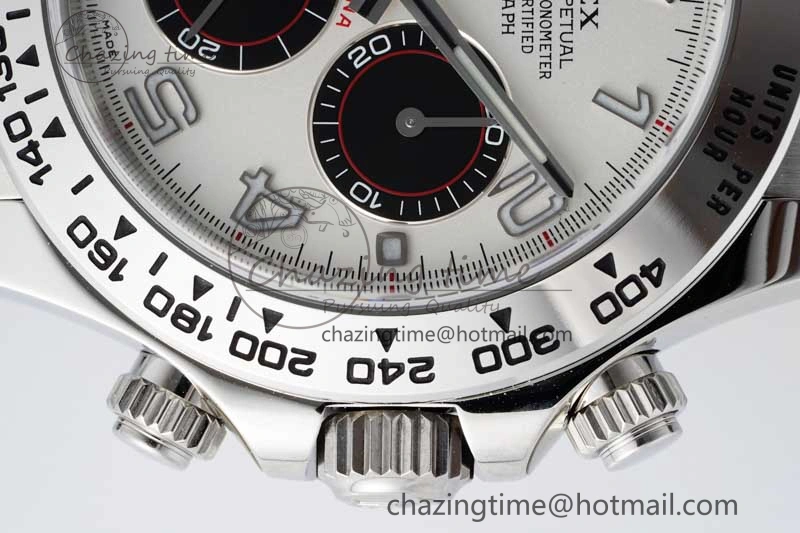 Daytona 116509 Clean 1:1 Best Edition 904L SS Case Silver Black Dial on Rubber Strap SA4130 V Casual 2119
