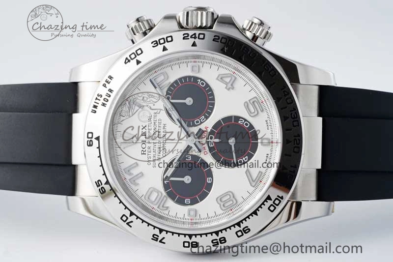 Daytona 116509 Clean 1:1 Best Edition 904L SS Case Silver Black Dial on Rubber Strap SA4130 V Casual 2119